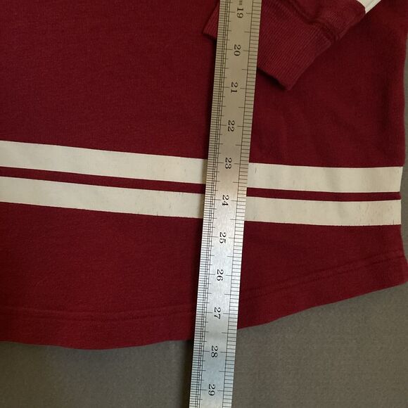 Victoria’s Secret PINK‎ Sweatshirt Women’s Small Burgundy White Spellout - Picture 9 of 11